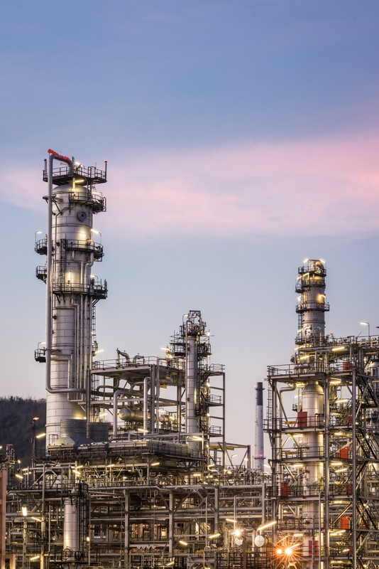 Industrial plant at dusk