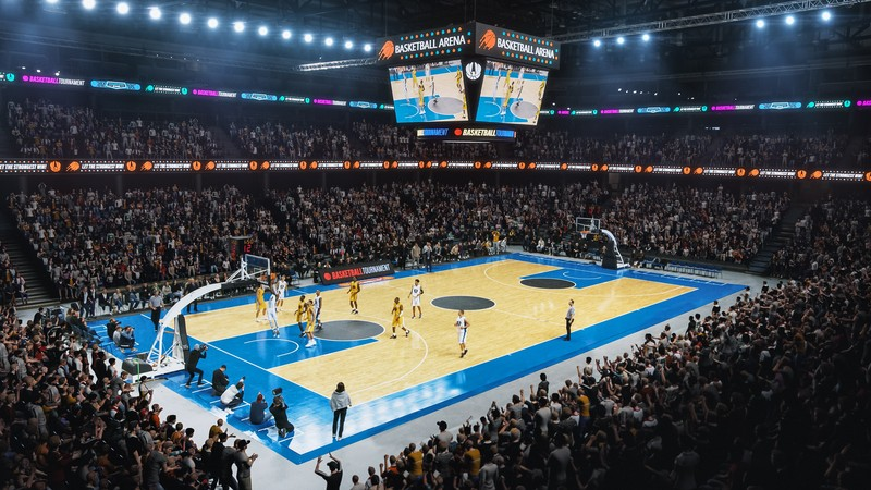 Connected basketball arena